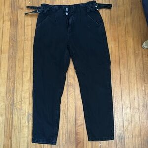 Black fashion nova jeans double button